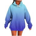 thumbnail image 3 of BiZtdJrK Womens Gradient Sweatshirt Long Sleeve Pullover Sweatshirts with Pocket Lightweight Workout Gym Drawstring Hoodies Blue S, 3 of 6