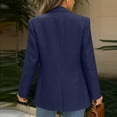 thumbnail image 4 of Tailored Blazers Womens Business Casual Spring 2026 Long Sleeve Lapel Open Front Button Work Blazer Jackets with Pockets Navy 2XL, 4 of 5