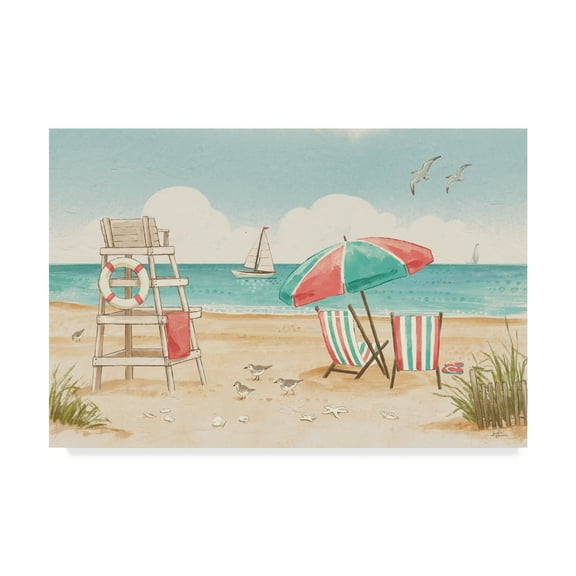 Trademark Fine Art 'Beach Time I' Canvas Art by Janelle Penner