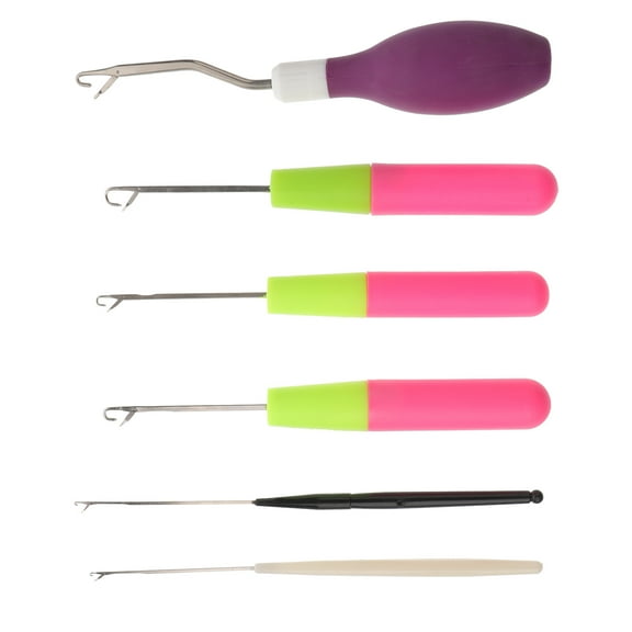 FESTFENDS Ergonomic Crochet Hook Set Practical Design Dreadlock Crochet Needles 6Pcs