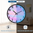 thumbnail image 5 of RMDQTR 12 Inch Sound-Activated LED Night Light Wall Clock Silent Sweep Movement Acrylic Face Battery-Operated for Bedroom/Living Room/School / Colorful Shining Star, 5 of 8