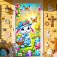 thumbnail image 1 of weibbin Easter Bunny Door Banner with Eggs - 35x71 Inch Vertical Polyester Flag for Front Door, Spring Party Backdrop, Style A, 1 of 6