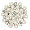 thumbnail image 5 of Wedding Brooch Women Crystal White Pearls Large Flower Pin, 5 of 6