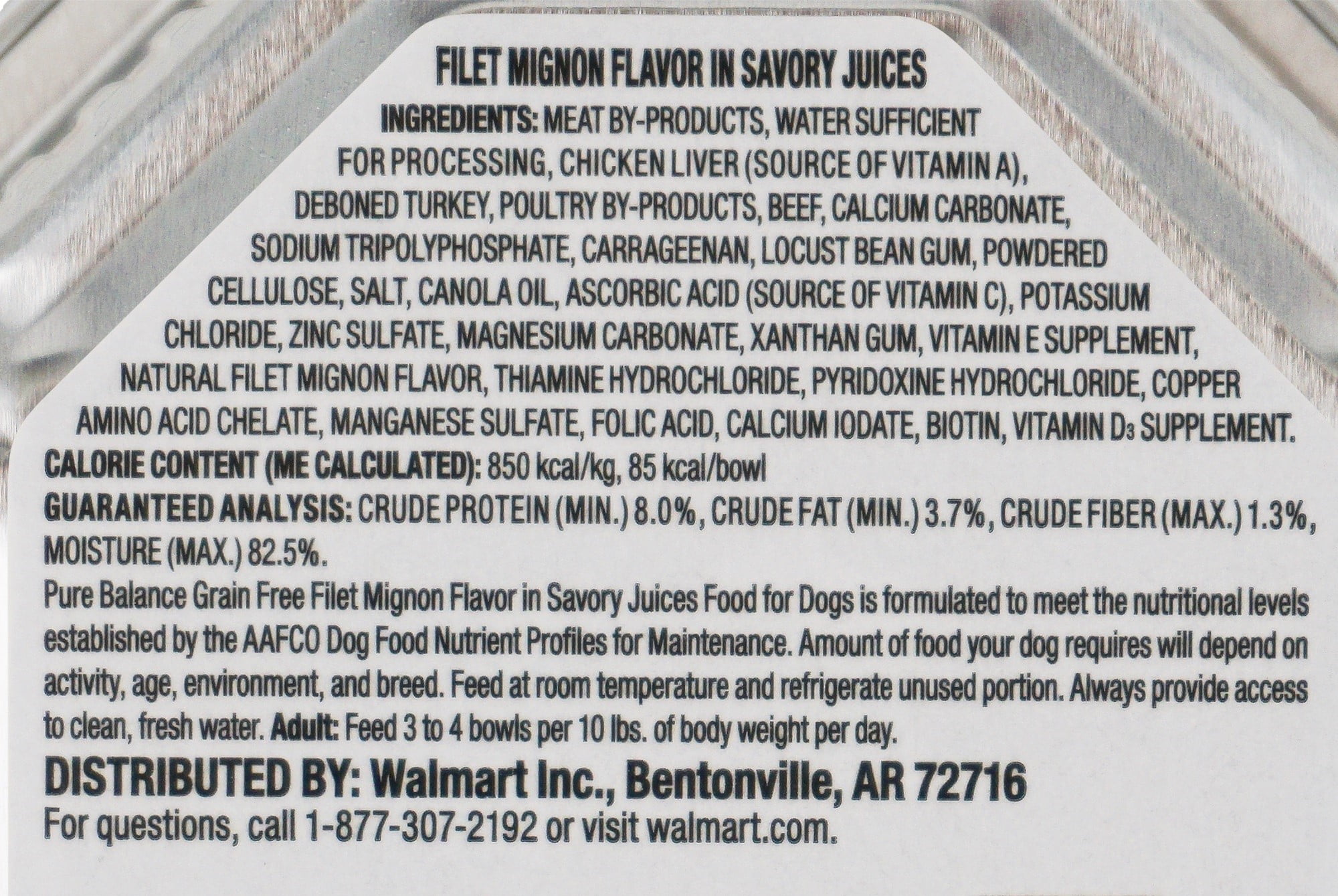 (12 pack) Pure Balance Grain Free Filet Mignon Flavor in Savory Juices Wet Dog Food, 3.5 oz