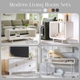 thumbnail image 6 of Aitjunz 63" Modern Entryway Table, Wood Console Table with Open Storage Shelf and Curved Edges, White, 6 of 6