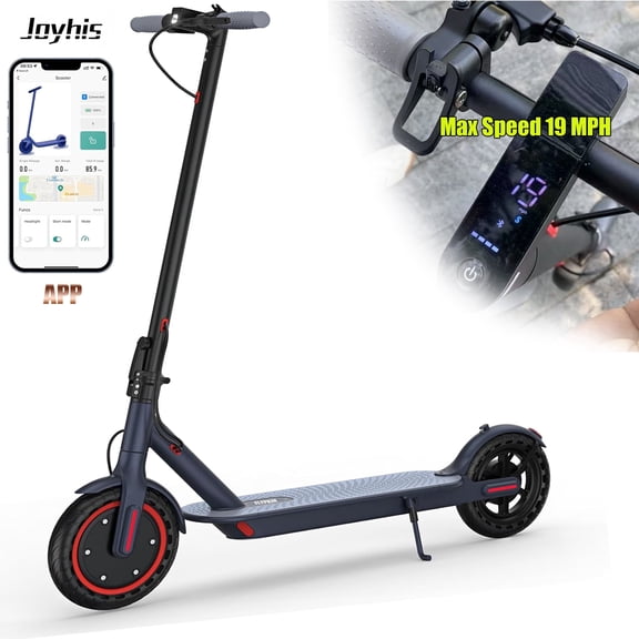 JOYHIS Classic Electric Scooter 8.5'' Tires Max 56 KM Range 350 Motor, Max 19 MPH Speed Dual Braking Folding Commuting E-Scooter