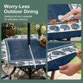 thumbnail image 5 of Round Outdoor Tablecloth with Umbrella Hole and Zipper, Navy Blue Beach Coastal Tablecloth with Elastic, Summer Nautical Starfish Shell Coral Vintage Patio Table Covers for 45" - 54" Tables, 5 of 9