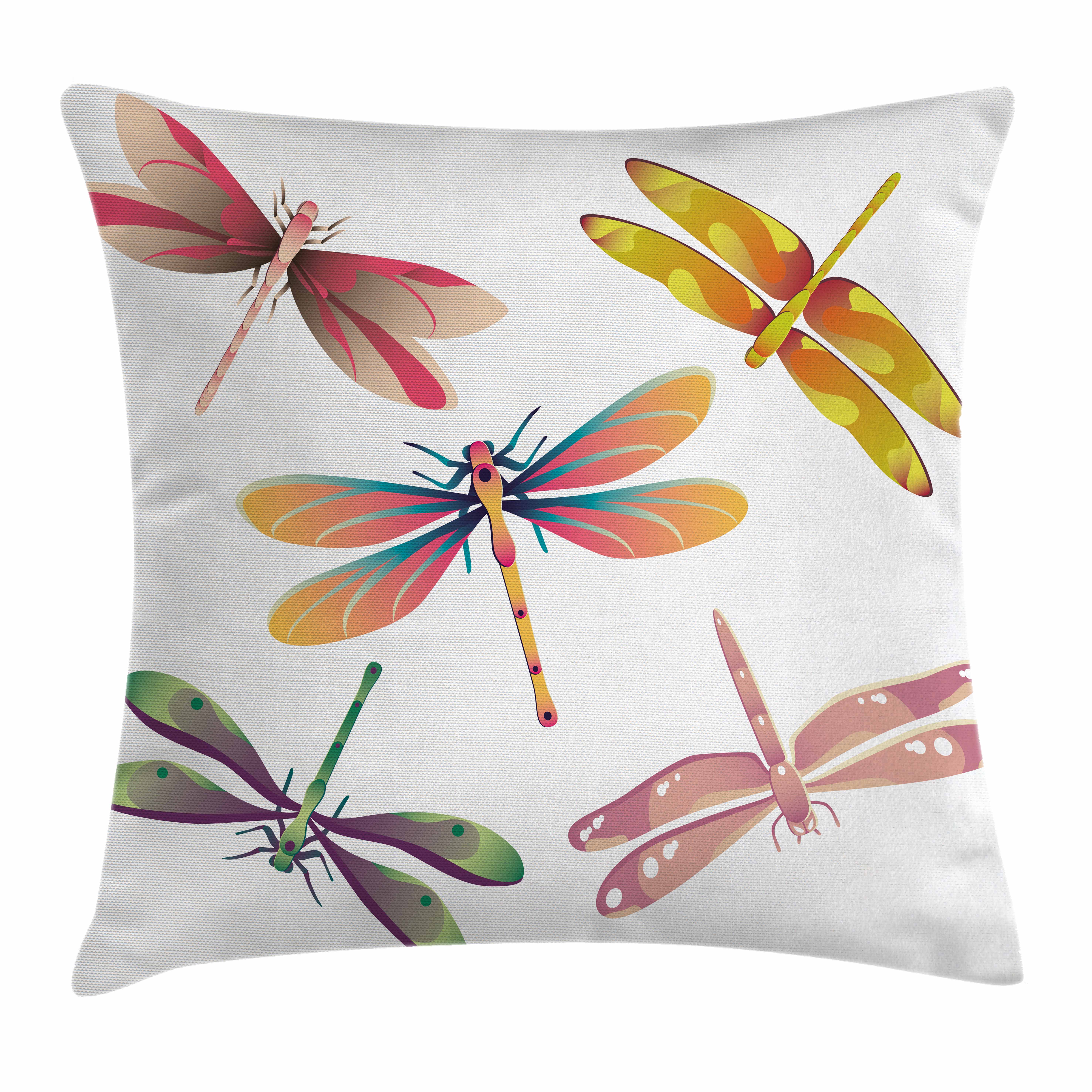 Dragonfly Throw Pillow Cushion Cover, Five Spiritual Bugs in Modern