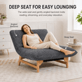 thumbnail image 4 of 43" Oversized Accent Chair, Paproos Comfy Reading Chair, Cloud Lounge Accent Chair Bean Bag Chair for Adults, Corduroy Upholstered Lazy Sofa for Living Room Bedroom, Dark Gray, 4 of 11