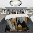 thumbnail image 2 of Designart "Captivating Marble in Grey and Gold" Abstract Marble Bedding Covert Set - Modern Grey Abstract Bed Set With 2 Shams, 2 of 6