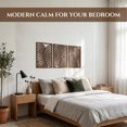 thumbnail image 2 of Large - Round Unframed Walnut Wooden Wall Sculpture Set of 3 Home Decor Accent, 2 of 7