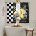 thumbnail image 2 of Sheer Curtain 63 Inch Length 2 Panels Light Filtering Window Curtain Vintage Lemon Sheer Voile Curtains Rod Pocket Window Treatment for Kitchen Living Room Farmhouse Black White Plaid, 2 of 3