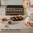 thumbnail image 3 of Thyme&Table 6-Cup Jumbo Muffin Pan with 6 Silicone Liners, Black, 3 of 14