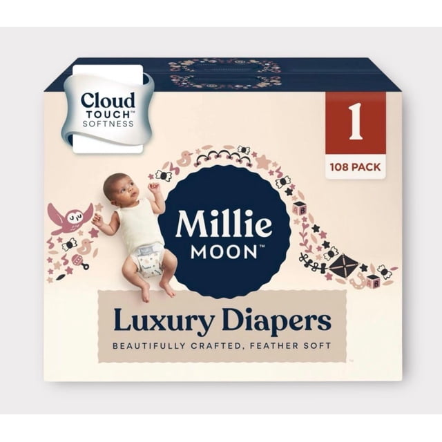 Pañal Millie Moon Luxury Cloud Soft Comfort, tamaño 1 x 108