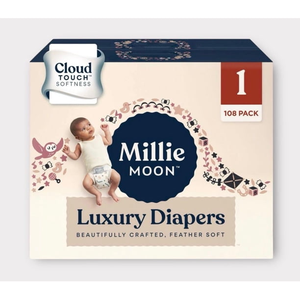 Pañal Millie Moon Luxury Cloud Soft Comfort, tamaño 1 x 108