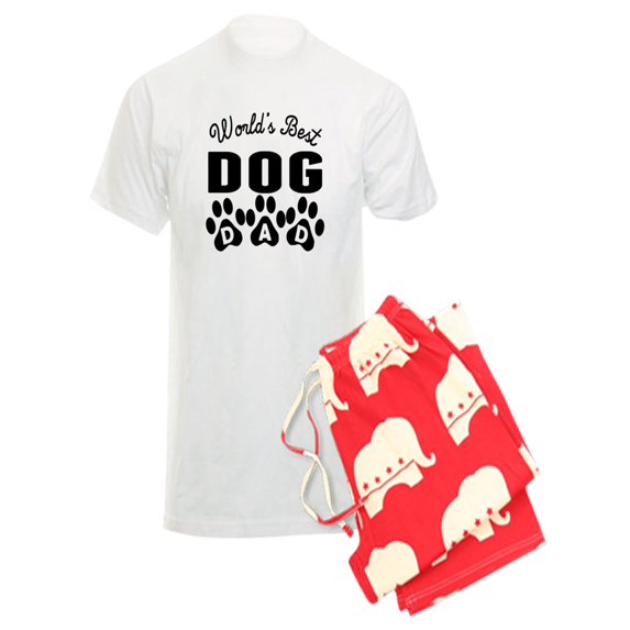 CafePress - Worlds Best Dog Dad Pajamas - Men's Light Pajamas