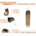 thumbnail image 2 of MY-LADY 100% Human Hair Extensions Remy Real Natural Hair Hairpiece Mirco Ring Tubes Hair Thick Micro Loop Extensions Hair for Women 18inch #4T27 Medium Brown to Dark Blonde, 2 of 8