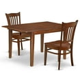 thumbnail image 2 of East West Furniture Milan 3-piece Dining Set with Wood Seat in Mahogany, 2 of 5