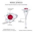 thumbnail image 5 of Rosec Jewels Lab Grown Ruby Flower Engagement Ring with Diamond - Bypass Ring for Women - AAAA Quality - with Jewelry Box, 18K White Gold, US 7.00, 5 of 8