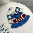 thumbnail image 5 of CoCopeaunts Womens Crochet Flower Bucket Hat Handmade Knitted Fishermen Cap Floppy Panama Caps Outdoor Foldable Sunscreen Hat Femme Sun Bob, 5 of 6