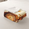 thumbnail image 4 of Erosebridal Cute Scarecrow Fleece Blanket, Pumpkin Sherpa Throw, Rustic Fall Decor , 60x80, 4 of 6