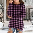thumbnail image 2 of YunPes Cozy Plaid Sweaters for Girls Oversized Long Sleeve Crew Neck Fuzzy Pullover Teen Fall Winter Warm Casual Sweatshirt, 2 of 5