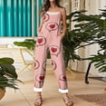 thumbnail image 4 of Fgvctg Valentine's Day Jumpsuits for Women Wide Leg Pant Date Night Spaghetti Straps Cute Love Heart Graphic Jumpsuit Sleeveless Bib Overalls Sprimg Rompers Clothes With Pockets Watermelon Red 2XL, 4 of 4