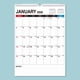 thumbnail image 1 of Calendarios Calendario - 17x 1in Calendario mensual Planificador Calendario de 18 meses Con encuadernación Gancho para colgar el calendario, 1 of 4