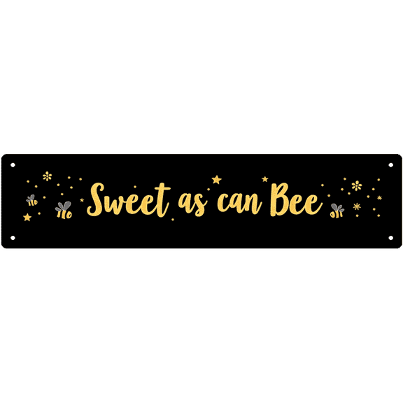Sweet as Can Bee Tin Sign - 16x4 Inch - Ideal for Garden, Kitchen, Man Cave Decor - Bee Themed Signs, Rustic Wall Art