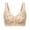 Beige, variant on Women's Front Button Comfort Bra, Seamless Floral Wireless Bras for Women with Adjustable Straps Red 36