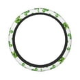 thumbnail image 2 of YFYANG Universal Elastic Green Four Leaf Clover Pattern Car Steering Wheel Cover, Non-Slip Sweat Absorbent, 2 of 8