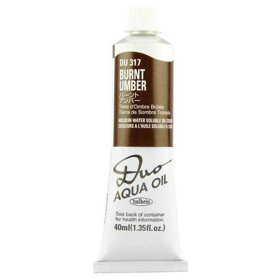 DUO Aqua Oil Color 40ml, Burnt Umber