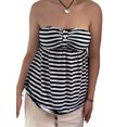thumbnail image 1 of Argulvti Women Tube Top, Strapless Backless Solid/Stripes Vest Pleated Summer Tops, 1 of 8