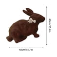 thumbnail image 2 of Boho Style Chocolate Brown Bunny Plush Toy 40cm Adult Collectible Decorative Stuffed Animal Figurine for Home Office Desk Display Soft Comfortable Adult Gift White Elephant Gift, 2 of 6