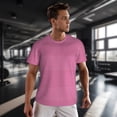 thumbnail image 3 of Wukai Gingham Print Men's Short-Sleeved Mesh T-Shirt,Quick-Dry Short Sleeve Workout T-Shirt-Large, 3 of 8