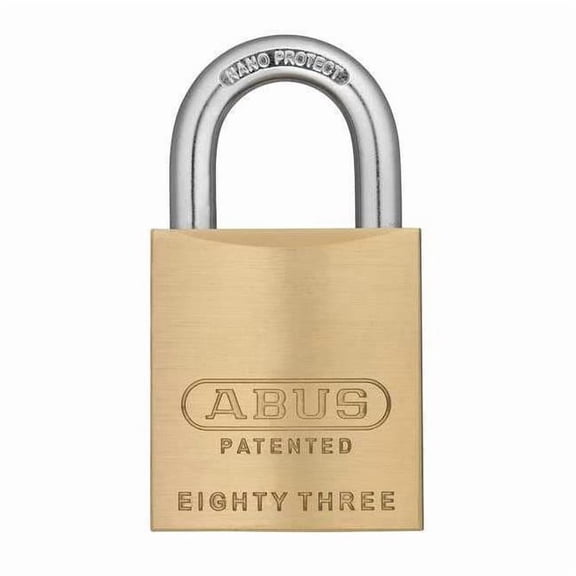 Abus Keyed Padlock, 59/64 in,Rectangle,Gold 83/45 RK KD-200