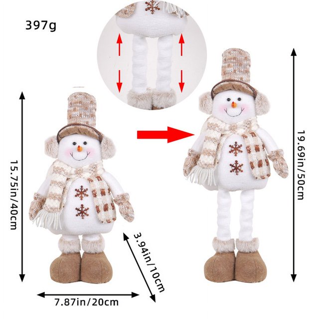 MAIMAI gran muñeco de nieve de Navidad, alce, muñeca de piernas largas, adorno de árbol de Navidad, decoración navideña para el hogar, Navidad, regalos de Año Nuevo para niños