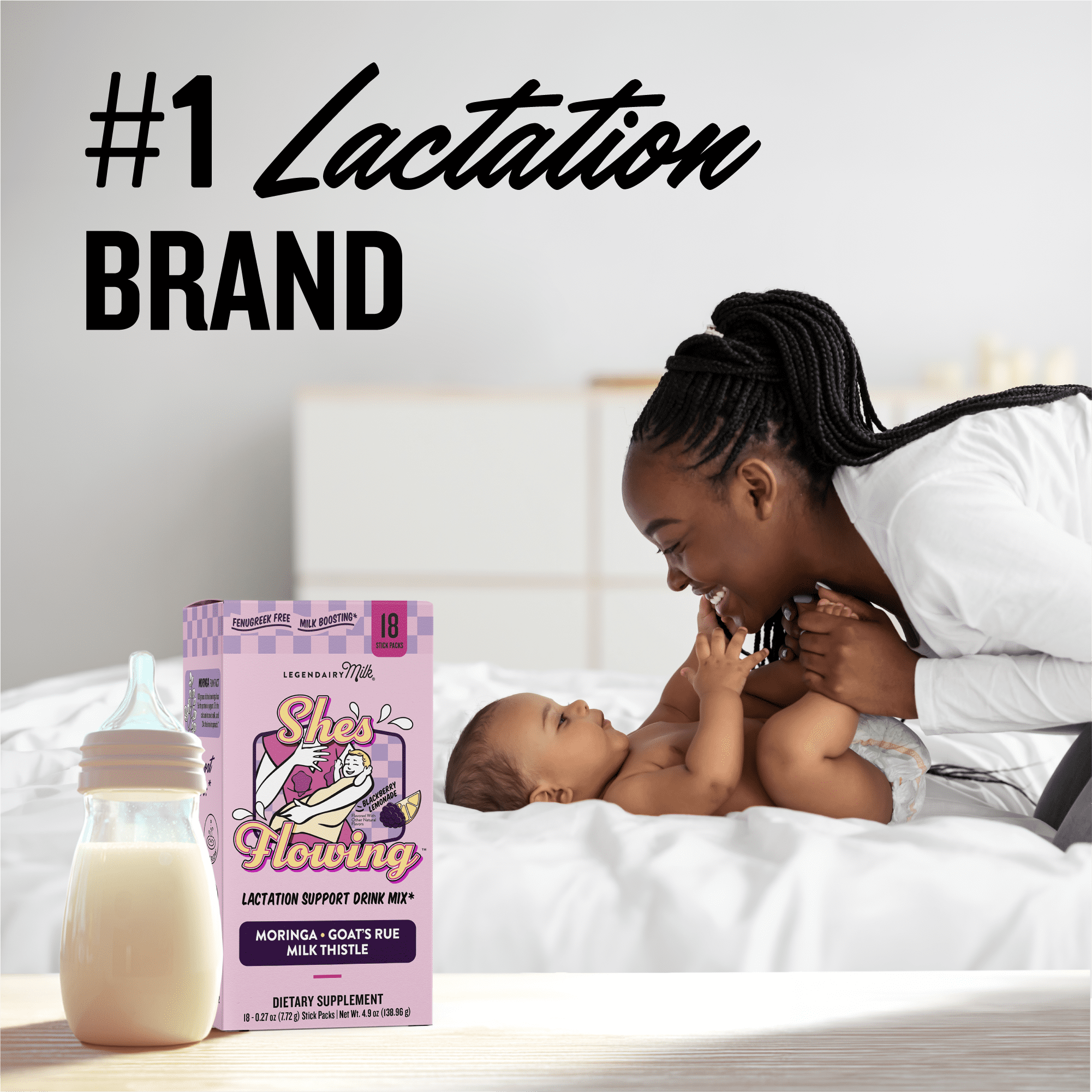 Legendairy Milk She's Flowing Lactation Drink Mix, Breastfeeding Supplement, 4.9 oz