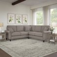 thumbnail image 2 of Coventry 87W L Shaped Sectional Couch in Beige Herringbone Fabric, 2 of 11