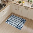 thumbnail image 2 of ODIKA 3'x5' Washable Throw Rug Farmhouse Motif Stripes Nautical Border Gingham Striped Pinstripe Playful for Entryway, Kitchen, Mudroom, Stain Resistant, Low Profile, Non-Slip, 2 of 7