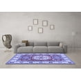 thumbnail image 3 of Ahgly Company Indoor Square Geometric Blue Traditional Area Rugs, 3' Square, 3 of 4