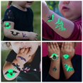 thumbnail image 4 of 10 Uds pegatinas de tatuaje que brillan en la noche de Halloween, pegatinas de tatuaje con brillo temporal 3d verde fluorescente, pegatinas de tatuaje que brillan en la noche de murciélago, 4 of 5