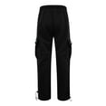 thumbnail image 3 of Caqnni Mens Casual Joggers Pants Stretch Waist Drawstring Cargo Pants Casual Sweatpants with Pockets (Black,XL), 3 of 7