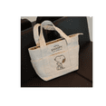 thumbnail image 4 of Bolsa Tote De Pana Con Diseño Bordado Snoopy-38x25x12cm Xtellar cafe, 4 of 4