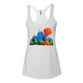 thumbnail image 2 of Wild Bobby, Neon Colorful California Bear Sunset Cali Redwoods | Womens Fashion Premium Tri-Blend Racerback Tank Top, Heather White, Small, 2 of 4