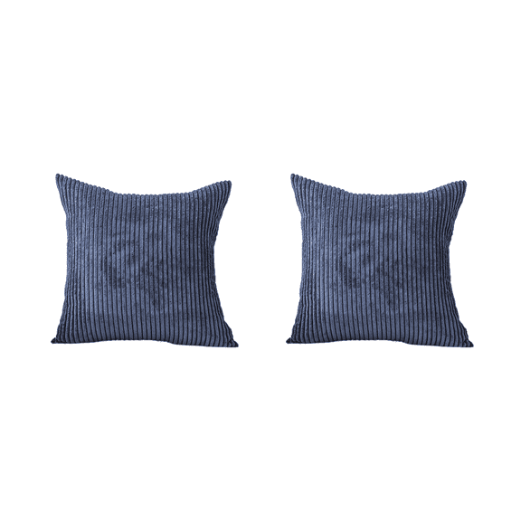 ARLAJO 2 Pcs 12"x20" Corduroy Pillow Covers,Fade-Resistant Hidden Zipper,Blue