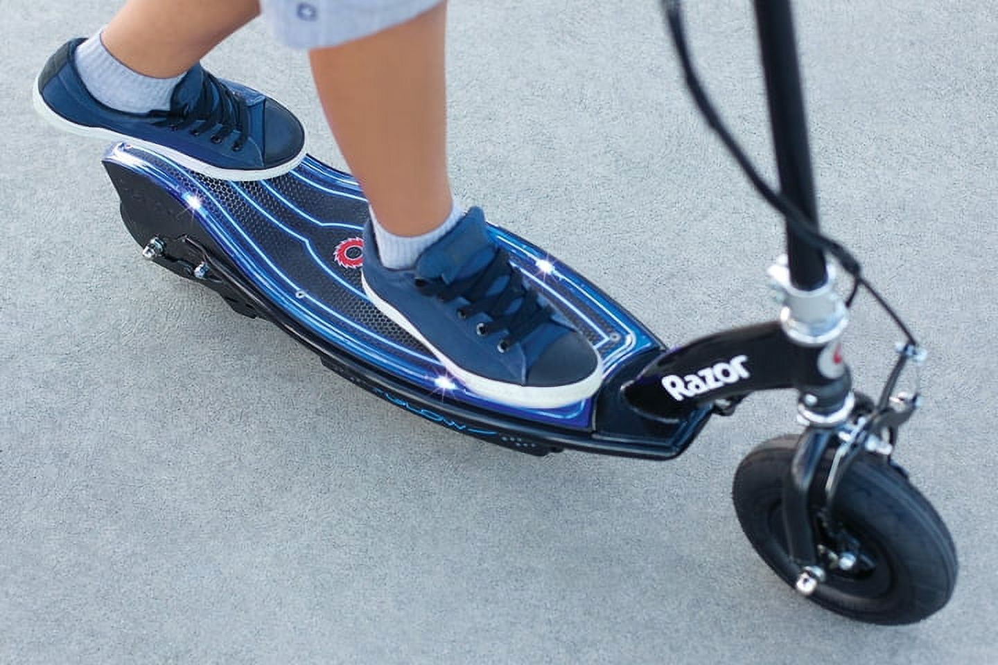 Razor E100 Glow Light-up Electric Scooter, up to 10 mph, Air-filled Front Tire, for Child Ages 8+