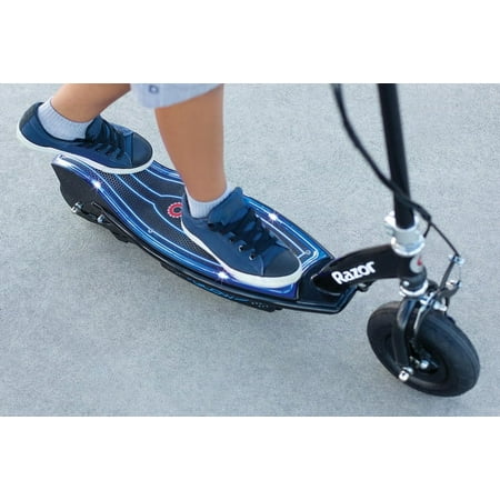 Razor - E100 Glow Electric Scooter w/10 mph Max Speed - Black/Blue