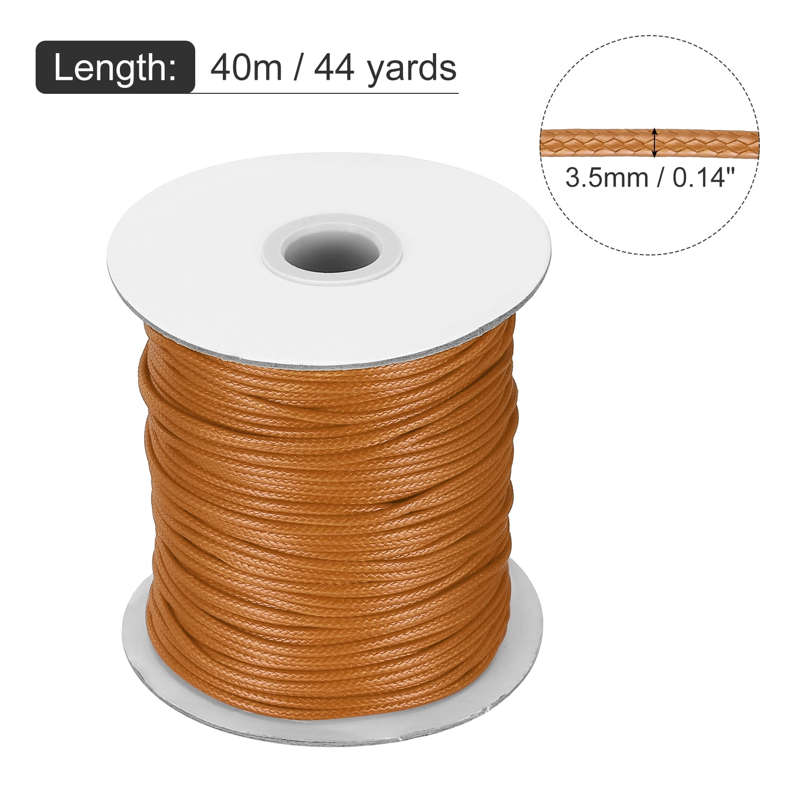 Waxed Cord 3.5mm Waxed Thread 44 Yard Wax String Leather Cord for Bracelet Making, Necklaces, Beading, Jewelry Making and DIY Crafts(Orange Yellow)