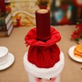 thumbnail image 3 of Cateissary Funda para botella de vino con cordón de alce, de comedor de felpa, ropa de lentejuelas, decoración del hogar, bolsa de champán, Kits de decoración para fiestas Papá Noel, 3 of 6